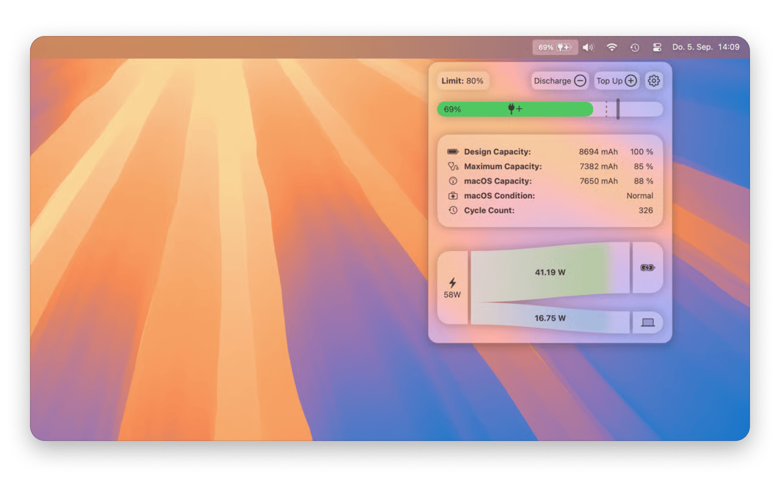 AlDente Pro app interface